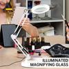 10X Large Rechargeable Magnifying Glass with Light Stand USB Powered 3-Color Led Magnifying Glass For Soldering Iron Repair