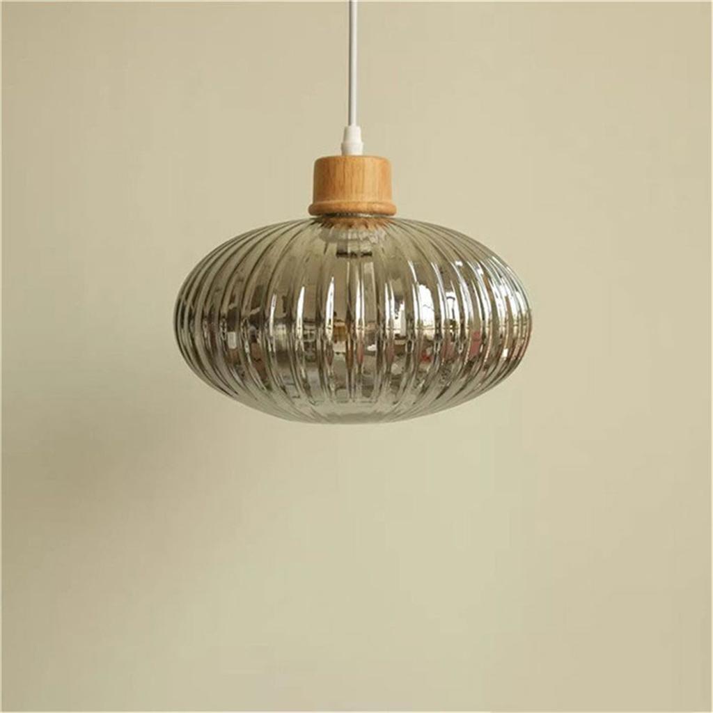 Modern Art E26 E27 Rauchgrauer Glasschirm-Ersatz 1,65 Zoll Fassung Graue Blattgestreifte Glasabdeckung für Shop Restaurant Dekor Lampe