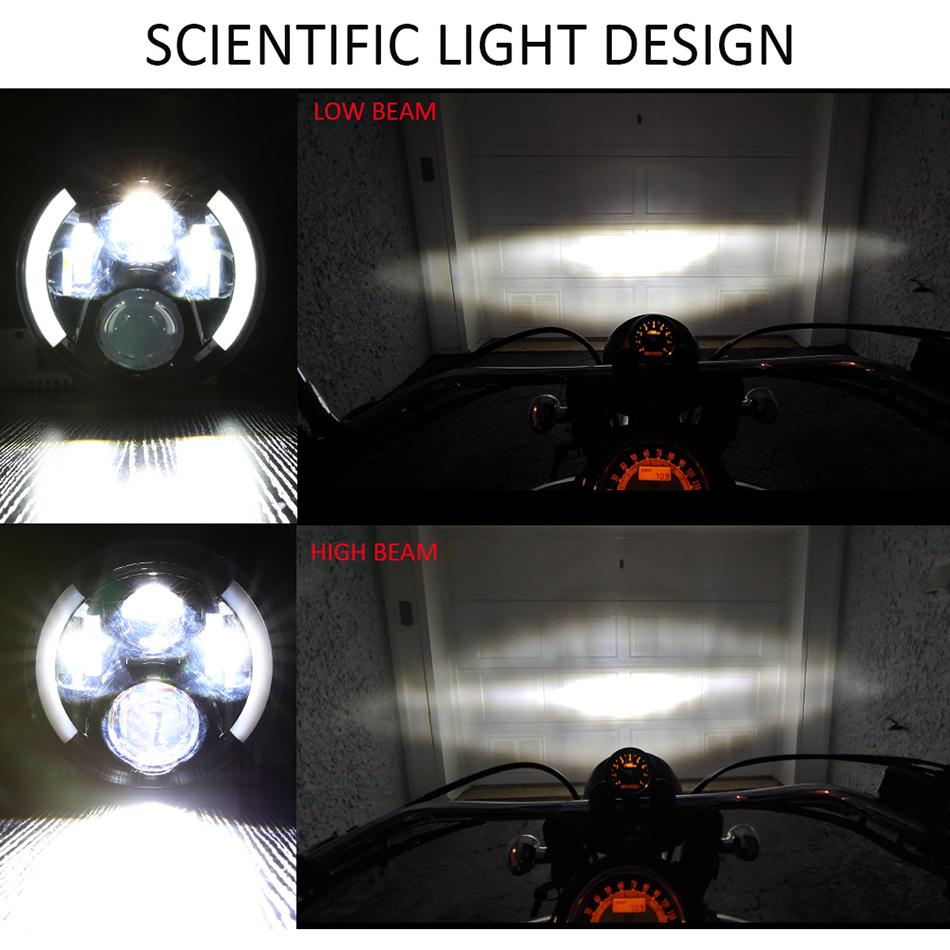 Universal 7inch Led Headlight + 4.5" Fog Passing Lights For Harley Touring Electra Glide Road King Street Glide Motorcycle