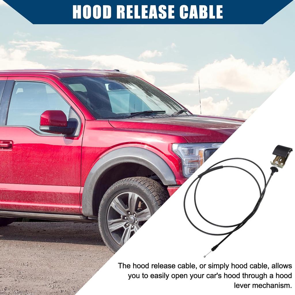 Hood/Release Cable for Ford for Ranger 1998-2011 for Ford Explorer Sport 2001-2003 / Hood Control Cable/Durable/Plastic / 1 Pcs/Black