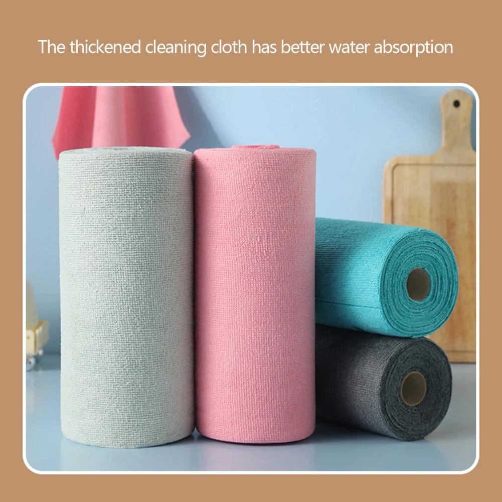 Microfiber Towel Rolls Dish Rags Wash Paper Towel  2026 Double Sided Cleaning Wipe Household Kitchen Cloth 1 Roll of 20 Sheets