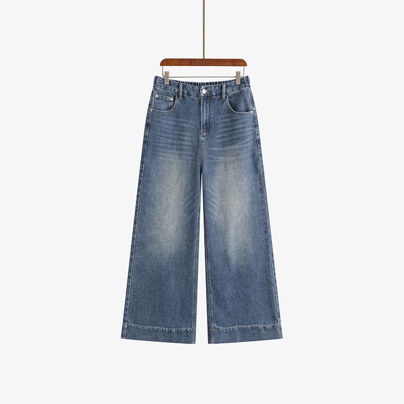 

Plus Size Women s Retro Wide-Leg Jeans - Spring 2026 Fashion, Versatile Loose Fit, Straight-Leg Pants for Chubby Girls (NK1385) XXL (70-80 kg) синий