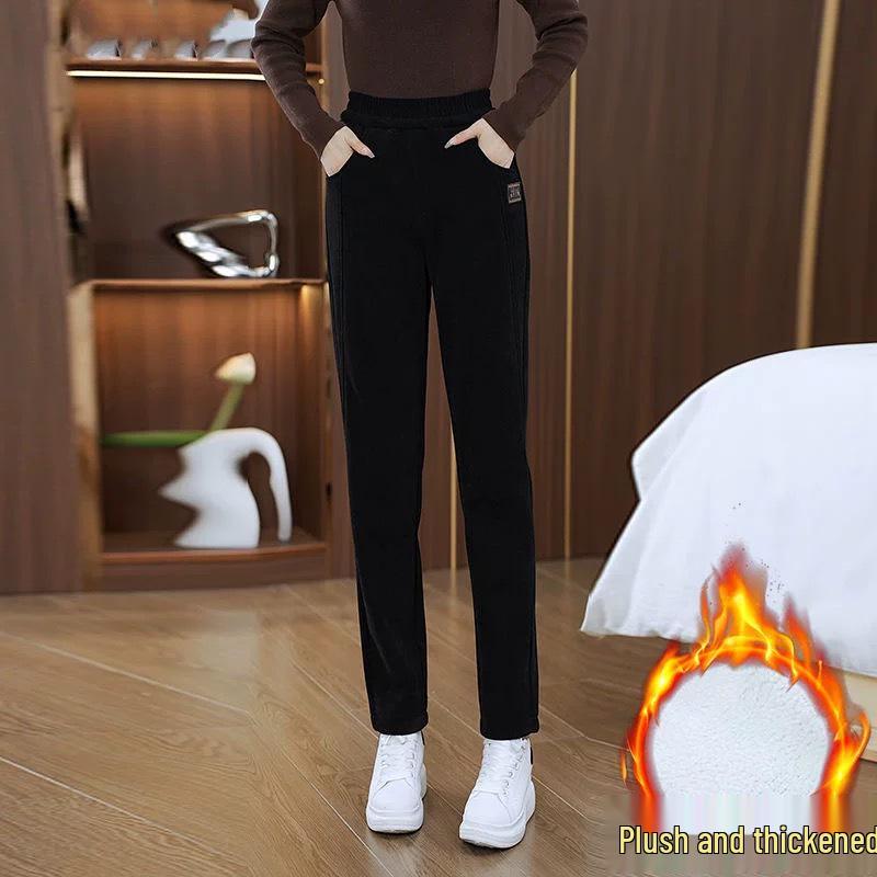 2024 Karcsúsított Magas Derekú Meleg Bársony Háremnadrág Őszre/Télre