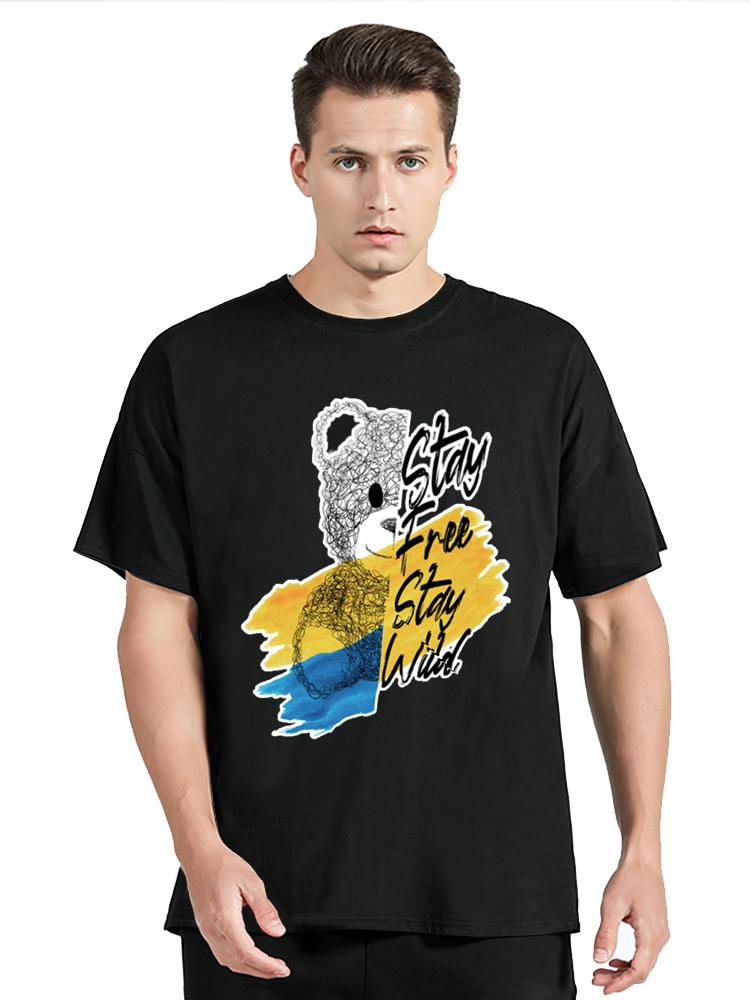 

Fashion All-match Men T-shirt Cartoons Cute Bear Tshirt Summer Classic O-Neck T Shirt Men Clothing Oversized Graphic Tees Tops 3XL