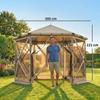 3 m x 2.6 m Hexagonal Gazebo with 6 Sides and Carry Bag, Waterproof, UV-Resistant, Party Tent