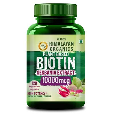Vlados Pflanzenbasiertes Biotin 10000Mcg Kapseln Für Haare Haut Nägel 120 Veg