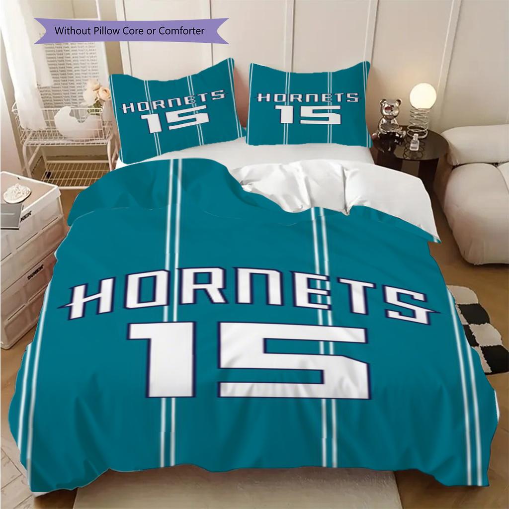 Vintage Hornets Jersey Bedding(1 * duvet cover + 2 * pillowcase, without core)Christmas birthday gift Duvet cover and pillowcase Soft and comfortable