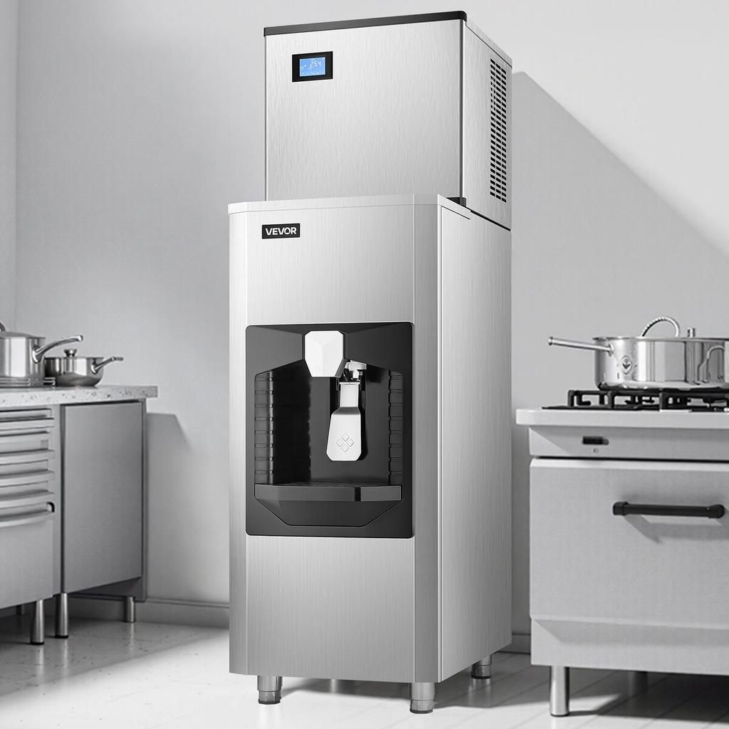 20 Lbs/Min Ice Dispenser 180 Lbs Storage Capacity Ice Bin for Ice Maker
