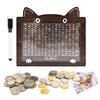 Reusable Wooden Money Storage Bank With Goals Cat Money Saving Box Counter Coin Storage Box For Adults And Children