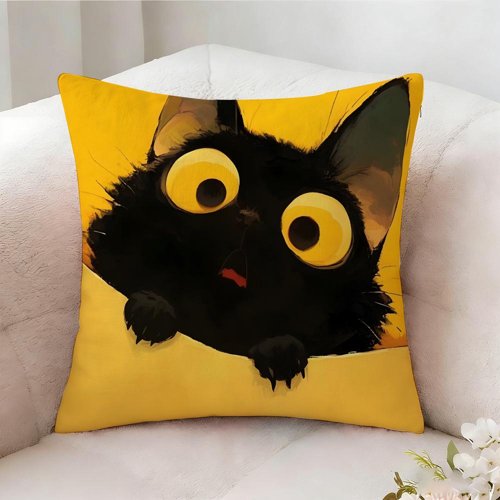 Shocked Cat Art Pillow Case Pillowcase Doublesided Printed Sofa Cushion Bedroom Headboard Pillow