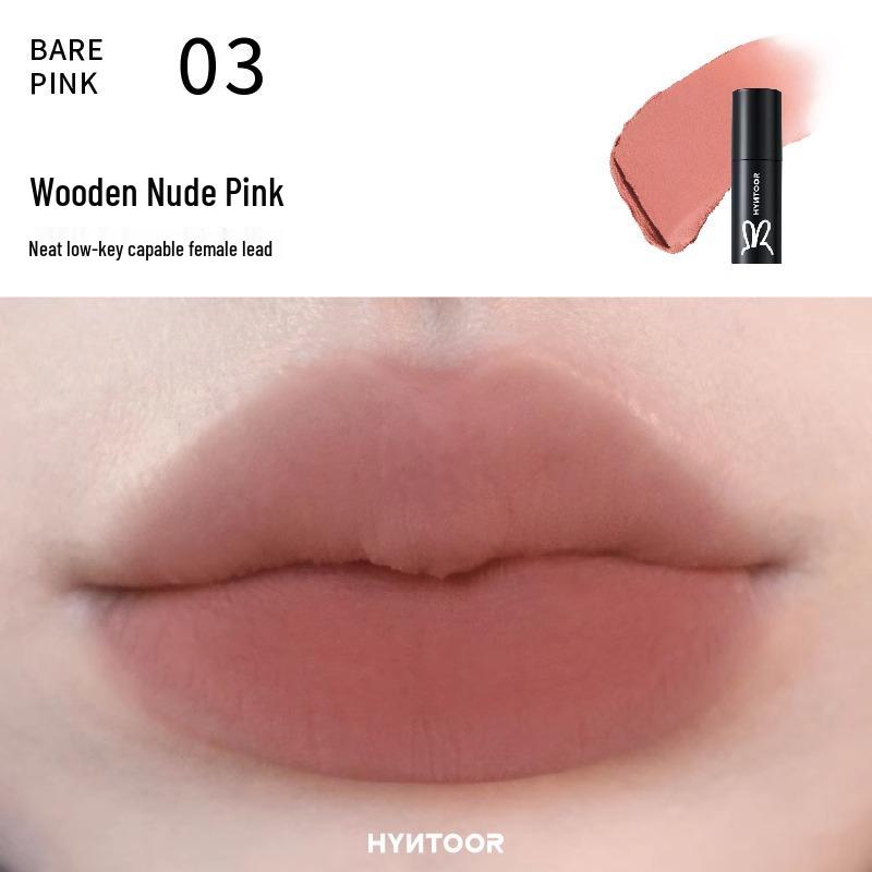 HYNTOOR Black Rabbit Nude Lip Glaze - Planet Glossy Lip Mud Lipstick