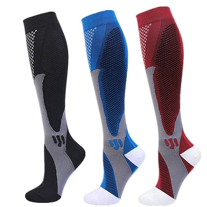 2/3/4 Pairs Running Men Compression Socks Fit Varicose Veins Football Soccer Stockings 30 Mmhg Atheletic Men Women Sports Socks