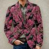 Men's Halloween Print Corduroy Warm Pocket Blazer Jacket Casual Suit Coat Lightweight Buttoned Front Outerwear for Fall Winter
