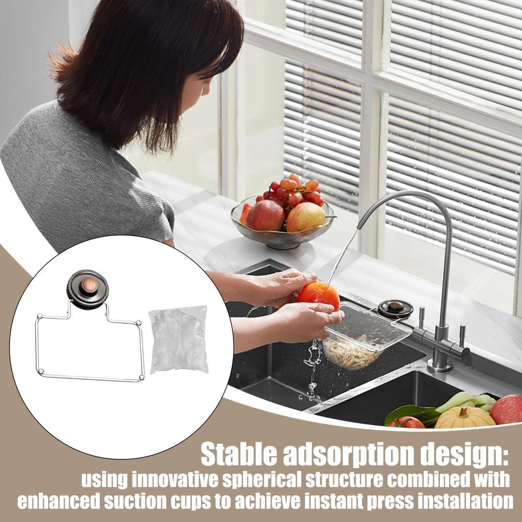 Kitchen Sink Strainer Holder Suction Type Food Catcher Sink Strainer Rack With Filter Mesh For Vegetable Leftover Fruit RV