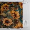 Sunflower Flower Shower Curtain Waterproof Shower Curtain Polyester Fabric 3D Printed Curtain Bathroom Decoration With Hooks