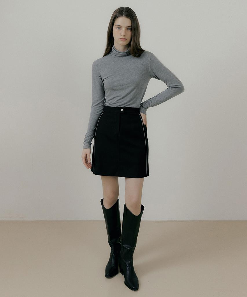 Riorg Rie Line Point Mini Skirt Black