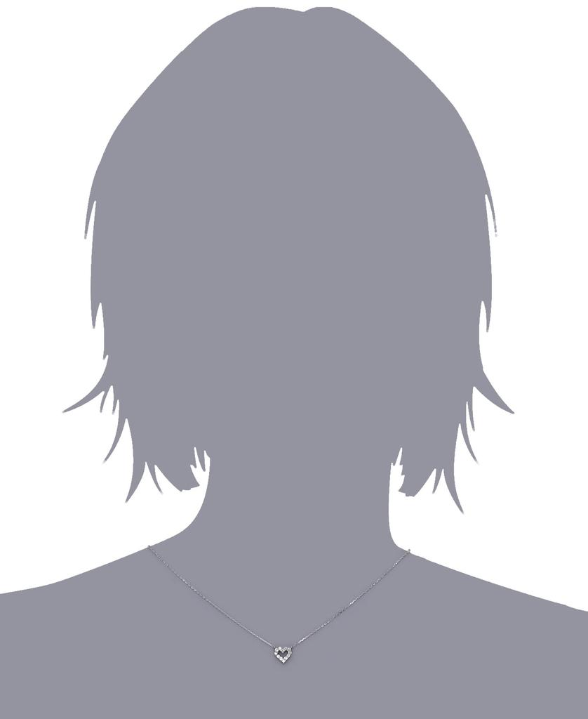 K18 white gold open heart diamond necklace DTP5166WG [D-COLLECTION] D-COLLECTION 0.2ct