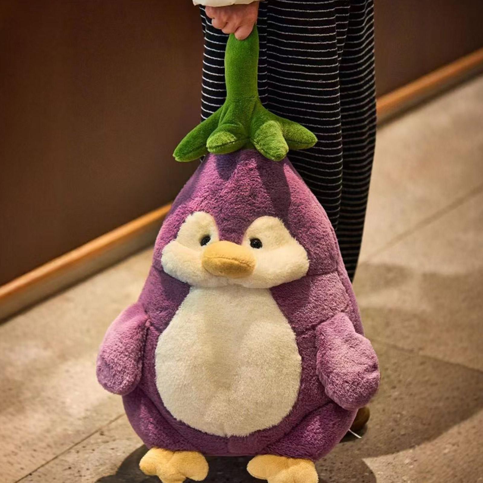 

Penguin Baby Plush Doll Creative Transformation Toy Eggplant Penguin Doll,a Birthday Present,1 Pc,9.8inch One Size