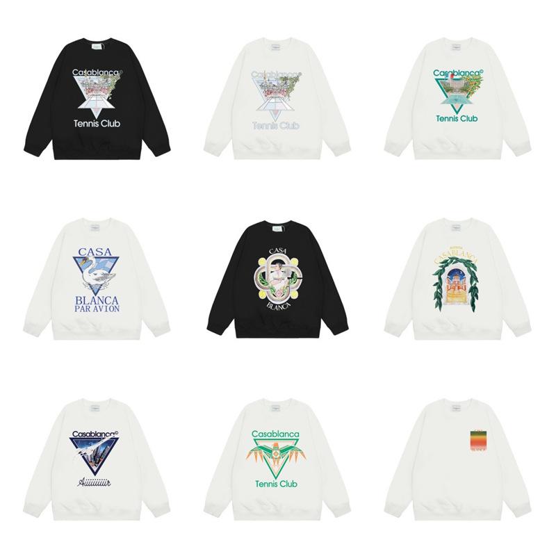 Casa spring and summer fantasy door starry sky castle casa letter long sleeve crew neck sweater couple T-shirt men and women couples