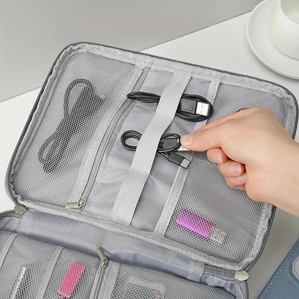 New Cable Storage Bag Waterproof Digital Electronic Organizer Portable USB Data Line Charger Plug Storage Bag Travel Cable-LJX