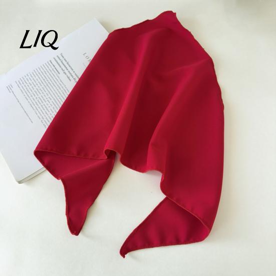 Retro Style Scarf Pure Color Headscarf, Large Triangular for Women, Adjustable Travel Headscarf Strap Turban Headband, Soft Elastic Decorative