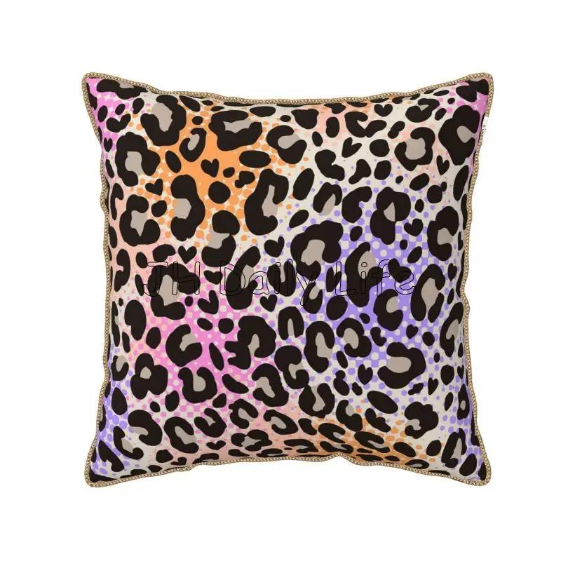 

Leopard Print Faux Fur Soft Velvet Throw Pillow Cover 18x18 Inch Brown Black Cheetah Pillow Case for Sofa Couch Bedroom Home 40cmx40cm