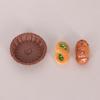 1/12 Dollhouse Simulation Mini Bread With Basket Model Dollhouse Kitchen Decoration Dolls House Dessert Shop Food Ornaments