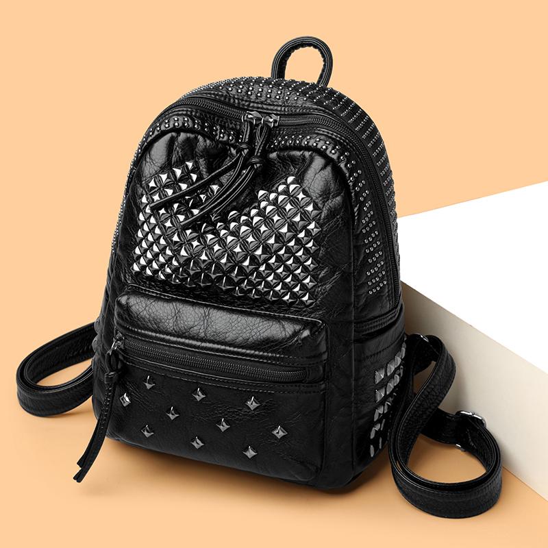 Rivet PU Backpack Women Travel Backpack
