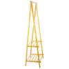 Foldable bamboo hanger with two shoe shelves, shelf, stand, hallway hooks
