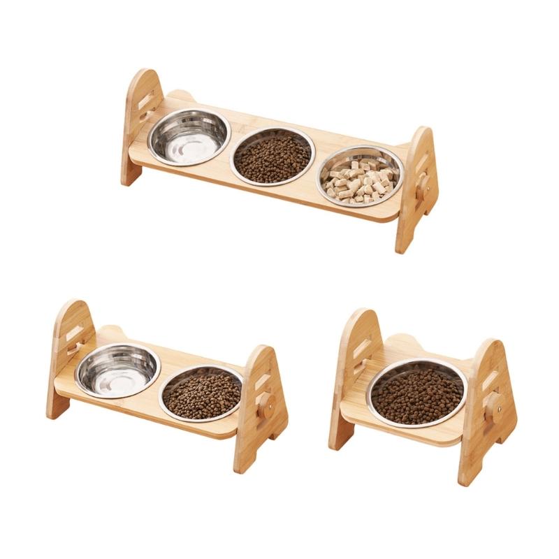 Adjustable Tilted Pet Food Bowl Cat Bowl for Food & Water Feeding Bowl Elevated Cats Bowl Anti-Slip Cat Feeder Dishware