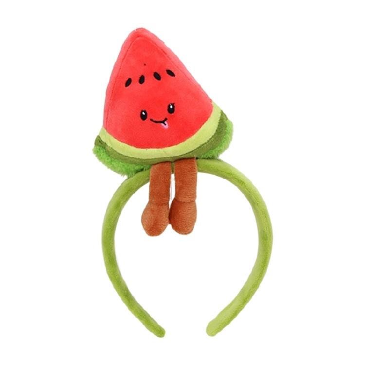 Makeup Hair Headband with Plush Watermelon Accent Soft Costume Accessory Face Washing Hair Hoop for Kids Adults and Event