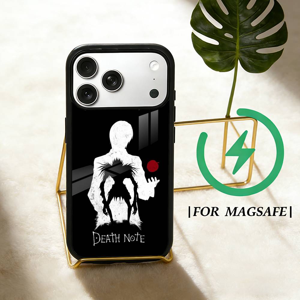 

Anime D-Death Note Phone Case For iPhone 17 16 15 14 13 12 Pro Max Plus for Magsafe Mirror Wireless Magnetic Cover iPhone16PROMAX