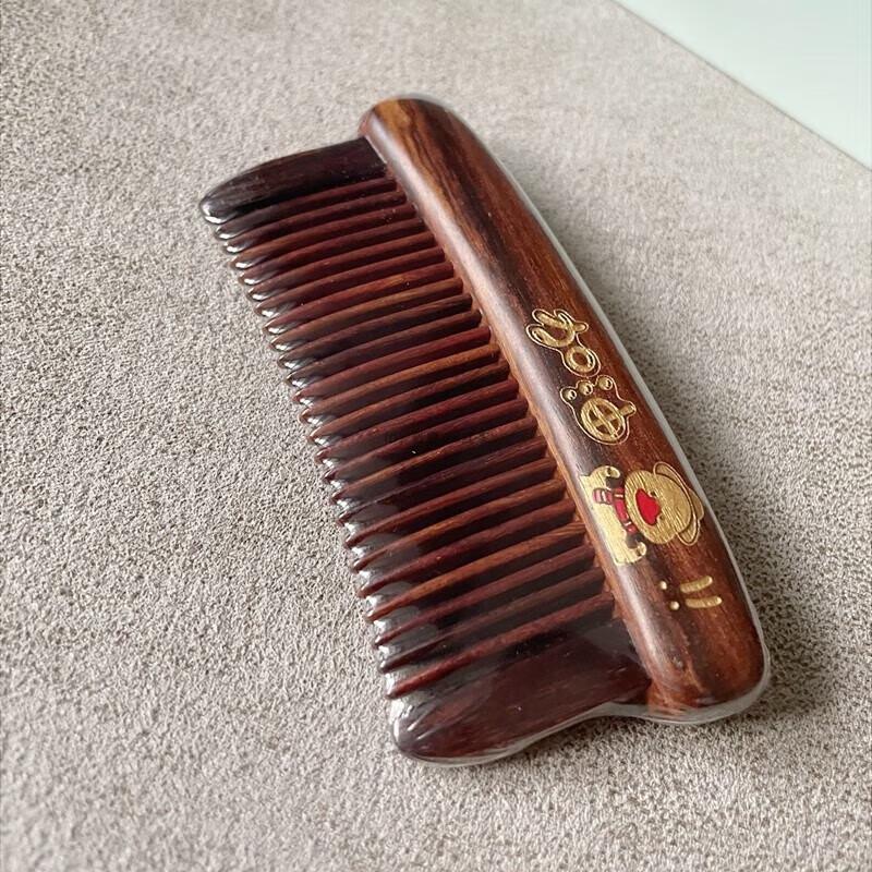 Tan Mujiang 'Frühlingsdämmerung Go-Ente' Rotes Bohnenholz Haarkamm Geschenkset