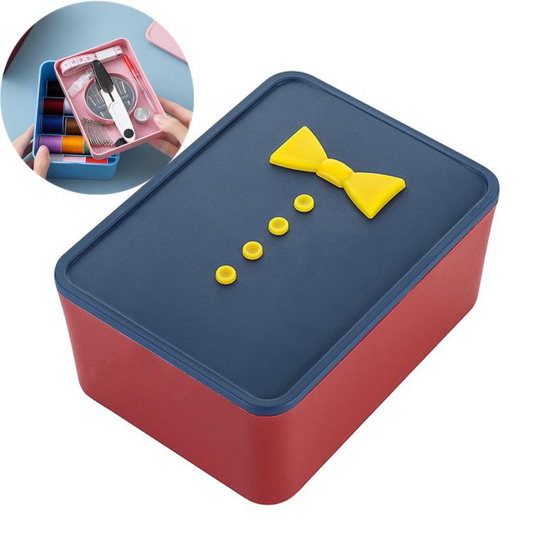 

Новый высококлассный многофункциональный швейный ящик, бытовой портативный мини-набор для шитья для путешествий в отель, швейные инструменты и аксессуары 2023 синий