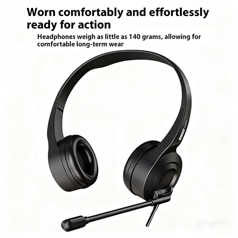 Lenovo E01 Wired Gaming Headphone W/ Rotatable HD Microphone Control Switch Learning Office Earphone Stereo Operator Headset for Online Class