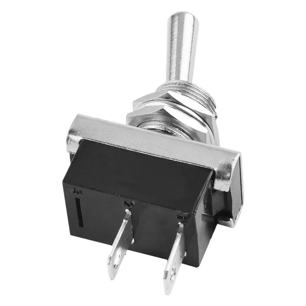 Black+Silver Silver Contacts Rocker Switch ON/OFF 12V Light Metal 10A Car Dash Duty For 12.5mm Round Hole Heavy