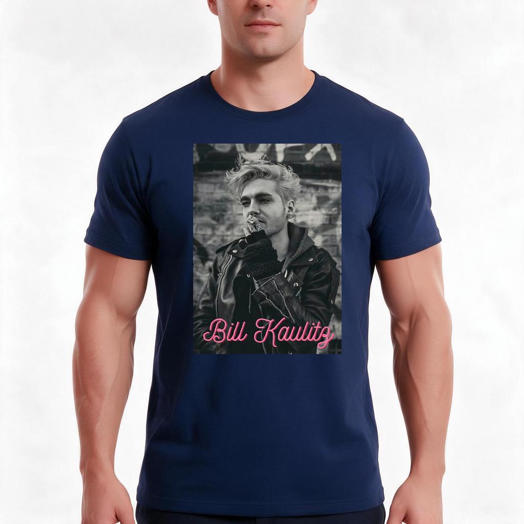 Bill Kaulitz (2) T-Shirt Sommer Lässig Baumwolle T-Shirt Oversize Streetwear Oberteile Vintage Grafikdruck Lockerer Schnitt Kurze Ärmel