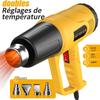 Heat Gun for Vinyl Wrap,Shrink Tubing,Paint,Epoxy Resin,Candle Making,Adjustable Temperature (Yellow, Two-Gear Button Temperature Control)