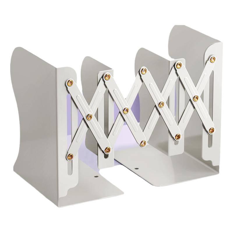 Integrated Desktop Book and Pen Holder Rack with Folding Bookends for Students