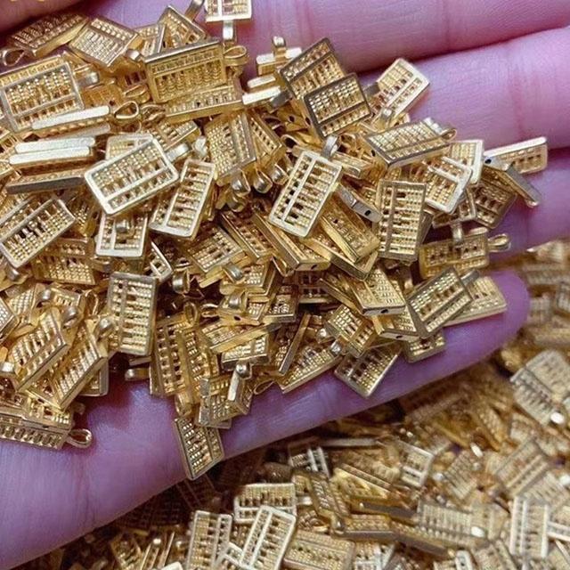 Xinfly 2023 Trendy Luxury Jewelry Fashion Solid 999 Pure 24K Gold Abacus Bead Lucky Charms Pendants 18K Gold Necklace