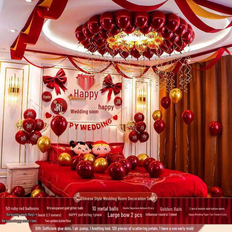 Complete Wedding Room Decoration Balloon Set - Bride & Groom Sections