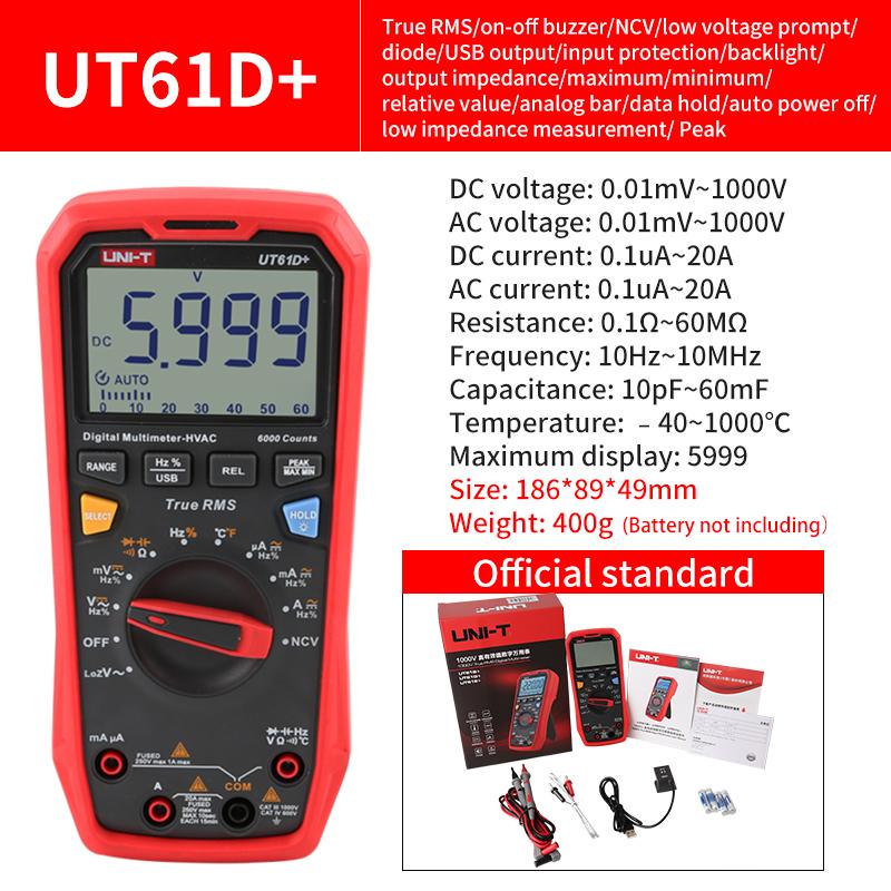 UNI-T Digital Multimeter Professional AC DC Electrical Multi Meter UT890C UT890D+ UT89X UT89XD UT161E UT61B+ UT61D+ UT61E Plus