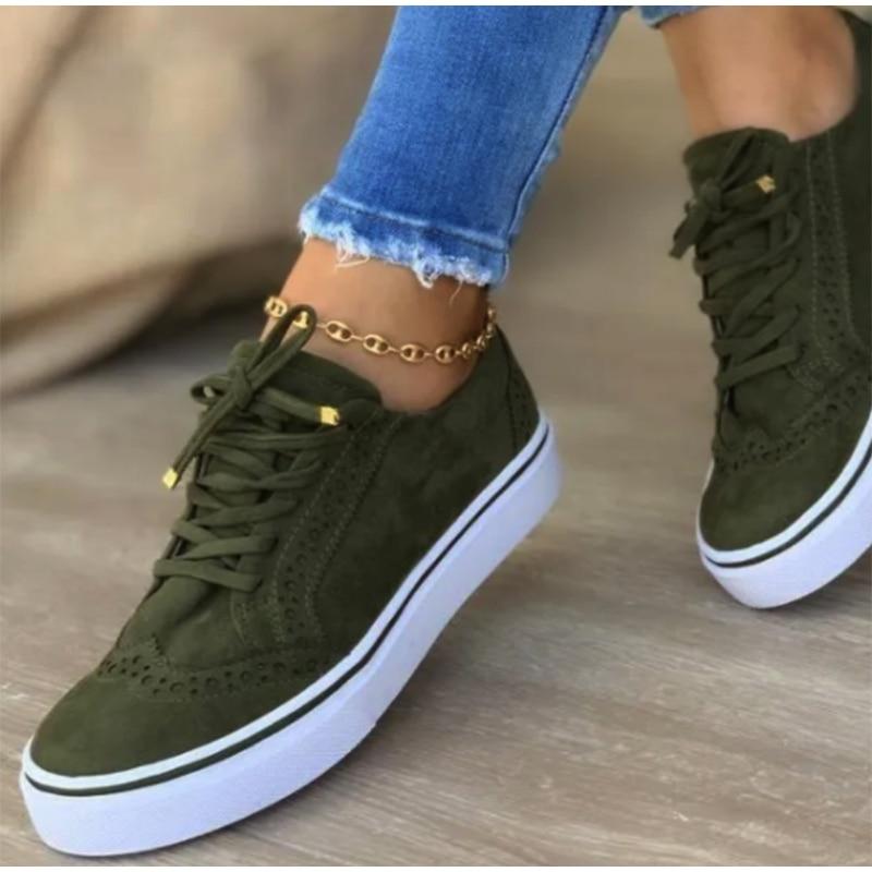 Frauen Schuhe Lace Up Damen Wohnungen Flock Weibliche 2021 Frühling Vulkanisierte Schuhe Mode Frau Turnschuhe Flache Mode