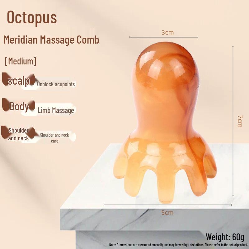 Octopus Resin Meridian Massage Comb - Traditional Chinese Medicine Scalp & Health Tool