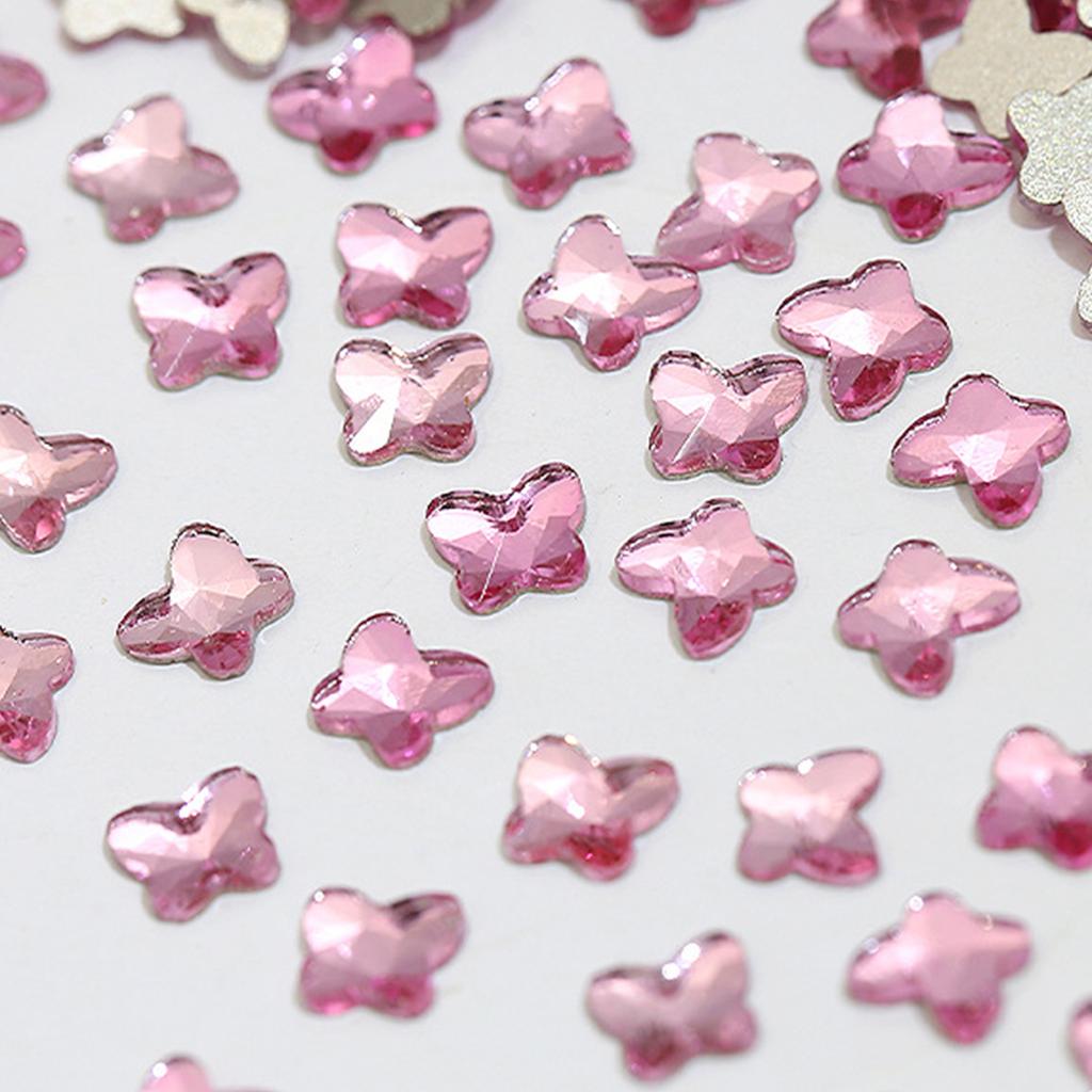 Shine Nail Rhinestones Butterfly Rhinestones Flat Back Nail Gems for Diy Jewelry Crafts Nail Art Decorations Supplies