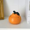 New Creative Ceramic Orange with Lid Ashtray Cute Irregular Creative Orange Decorative Multi Functional Jar