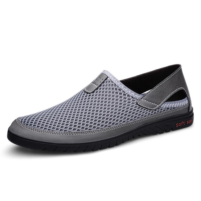 

Трендовая повседневная мужская обувь мужская обувь дышащая сетчатая обувь ленивая обувь сетчатая обувь черная 46