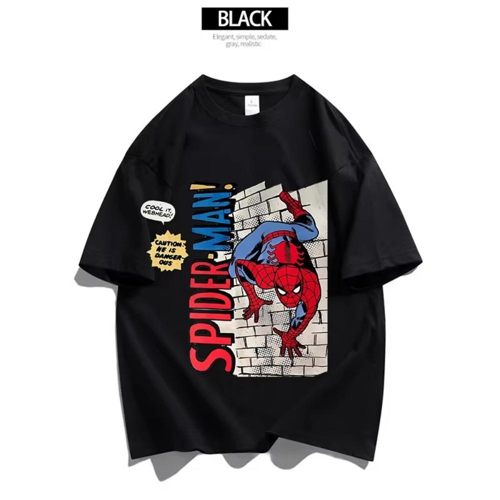 MINISO Marvels Spidermans Women Men T Shirt Fashion Printed Summer Clothes Marvels Anime Cartoon Tee Shirt Short Sleeve Tops