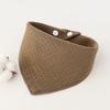 Solid Color Four-Layer Gauze Baby Bib Triangle Scarf with Snap Closure