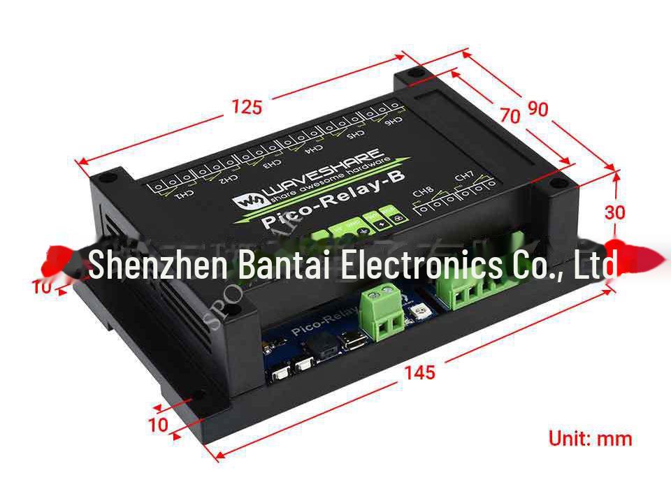 8-Channel Industrial Relay Expansion Board for Raspberry Pi Pico